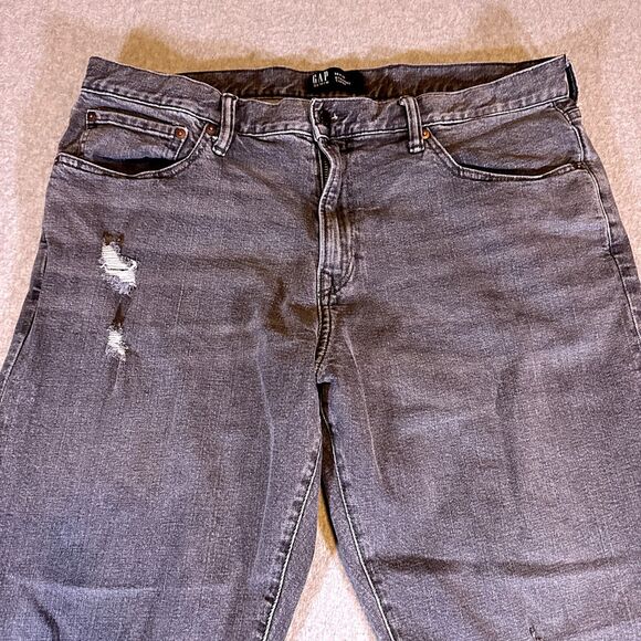 Gap Mens Jeans Black Size 38x34 (38x32) Straight Denim - Picture 3 of 12